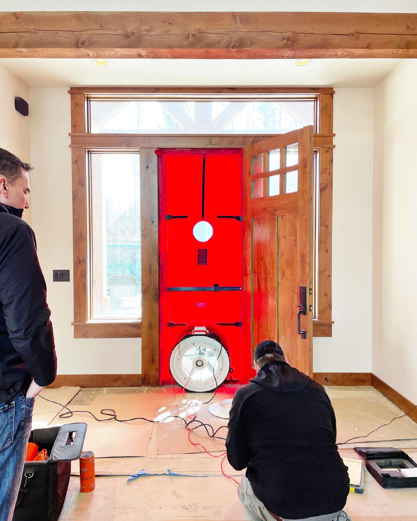 Another day of blower door tests in the books. We are really serious about building a really tight house (and our scores prove it!) whitefish custom home builder