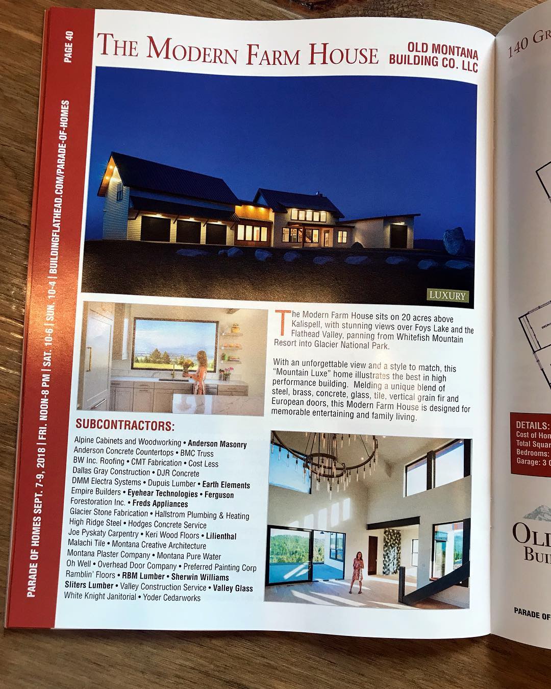 Parade of Homes 2018 magazine is out today!! The countdown is on! whitefish custom home builder
