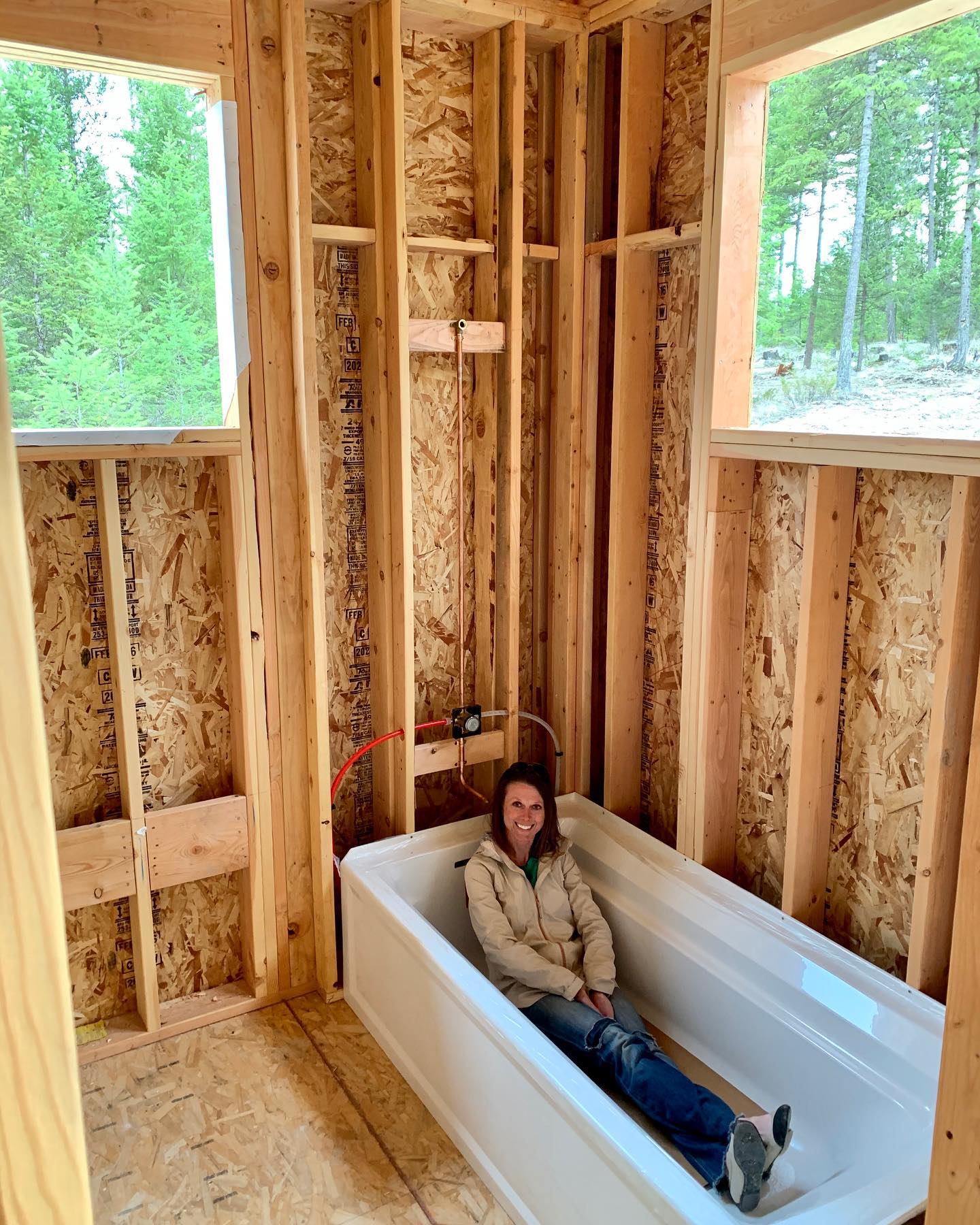 It’s a little bigger than a “Somer-sized” tub  # whitefish custom home builder