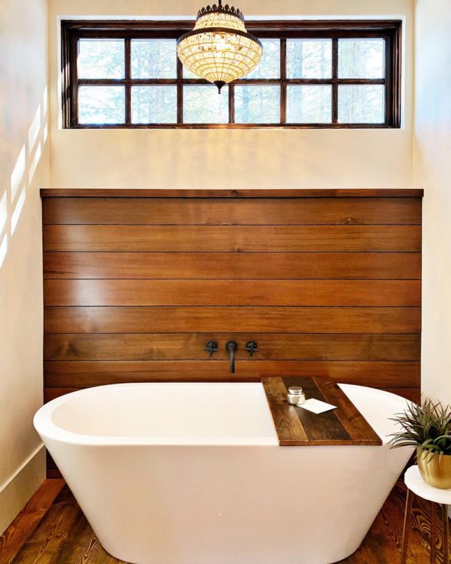 Reclaimed plank bath board…idea by our client and brought to life by my